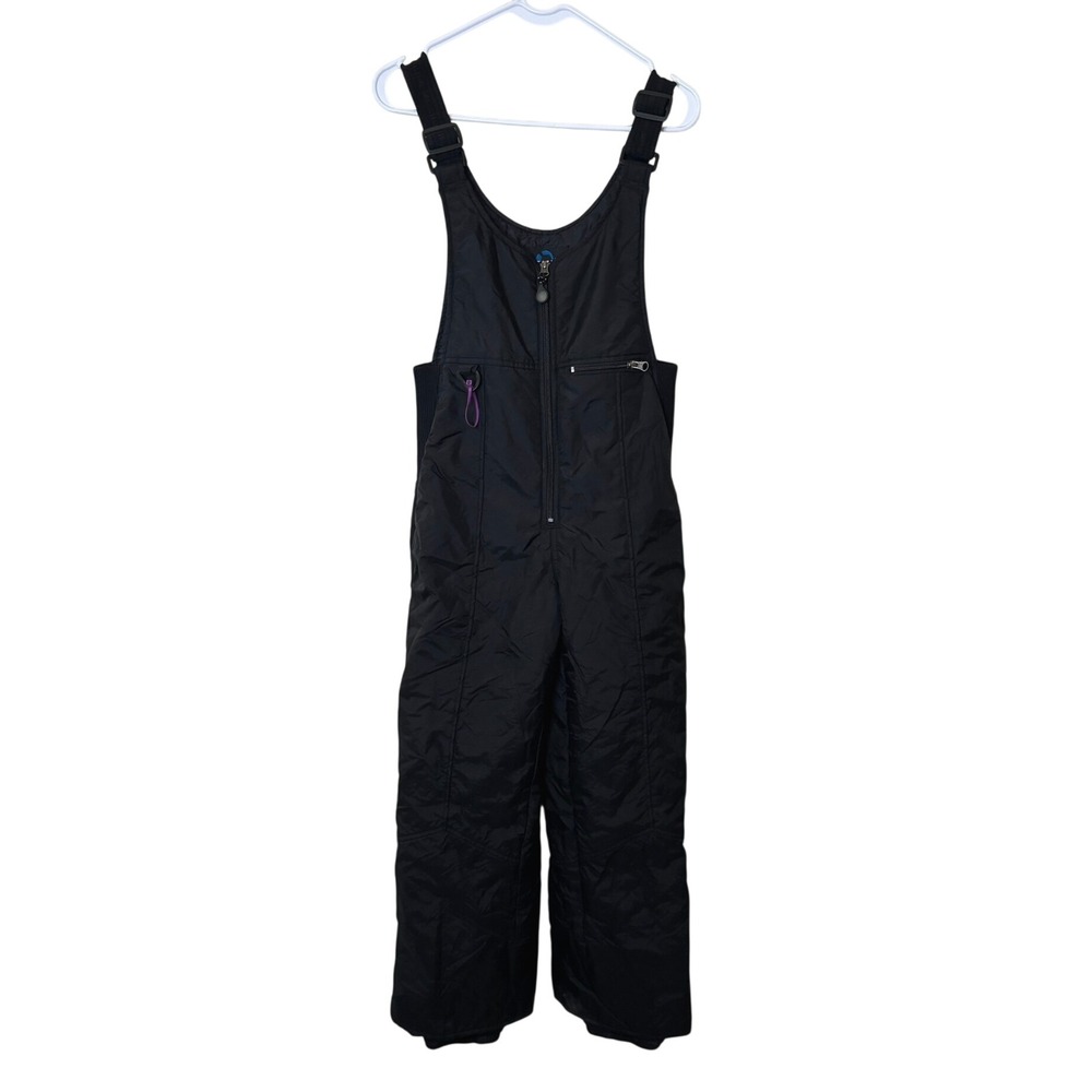 Rawik Kids Black Insulated Snow Bibs Overalls Size Large Winter Outdoor Warm